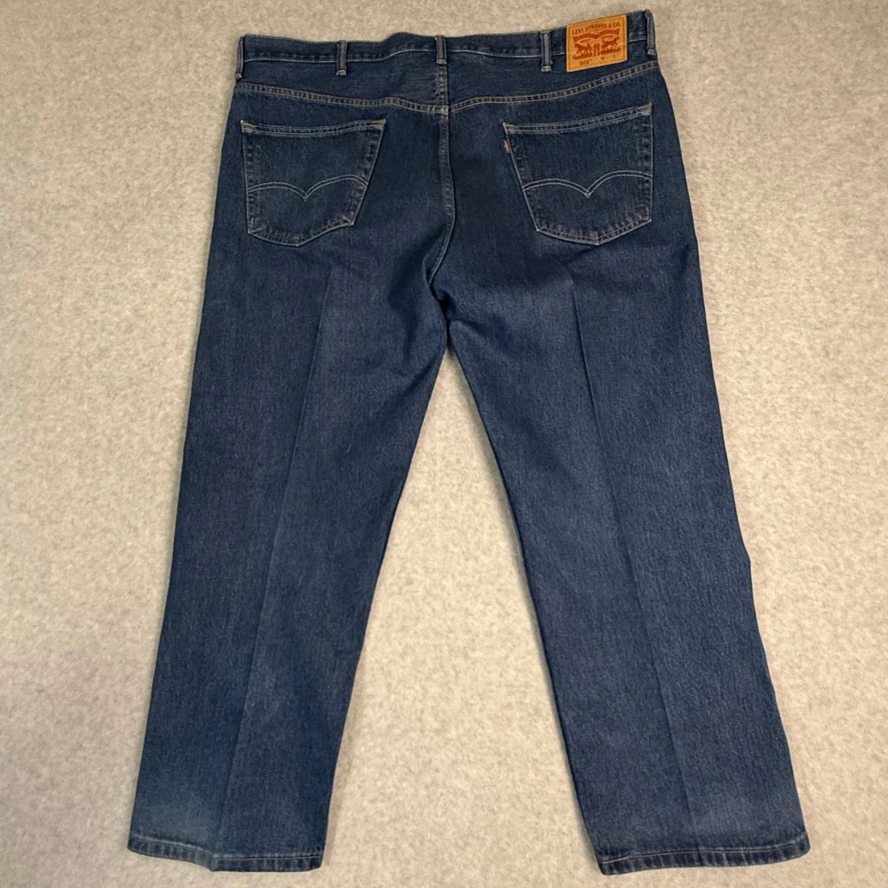 Levis 505‎ Regular Fit Jeans Mens Dark Wash Straight Leg Denim Blue 43x29